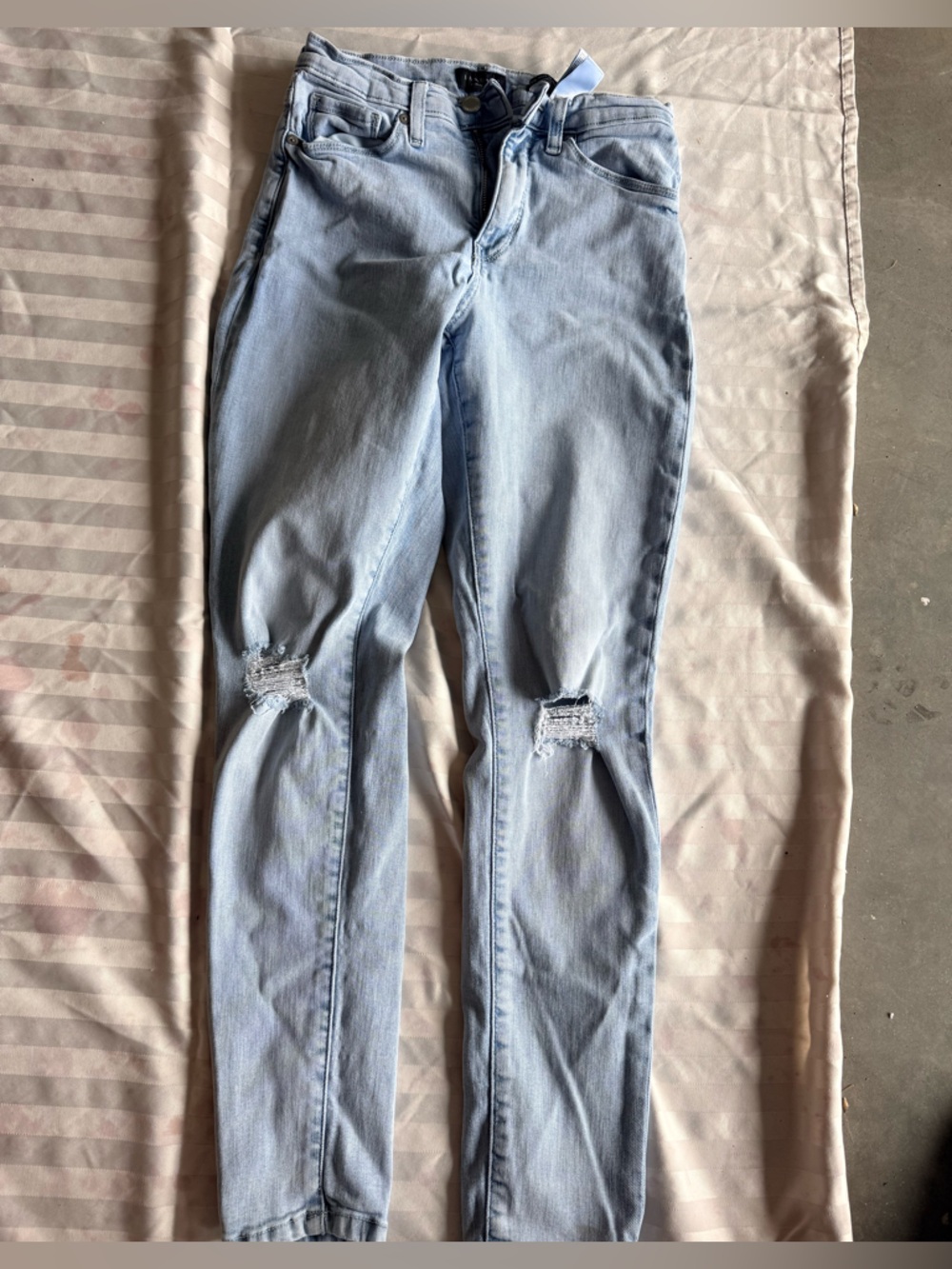 Banana Republic Light Blue Skinny Jeans with Knee Rips